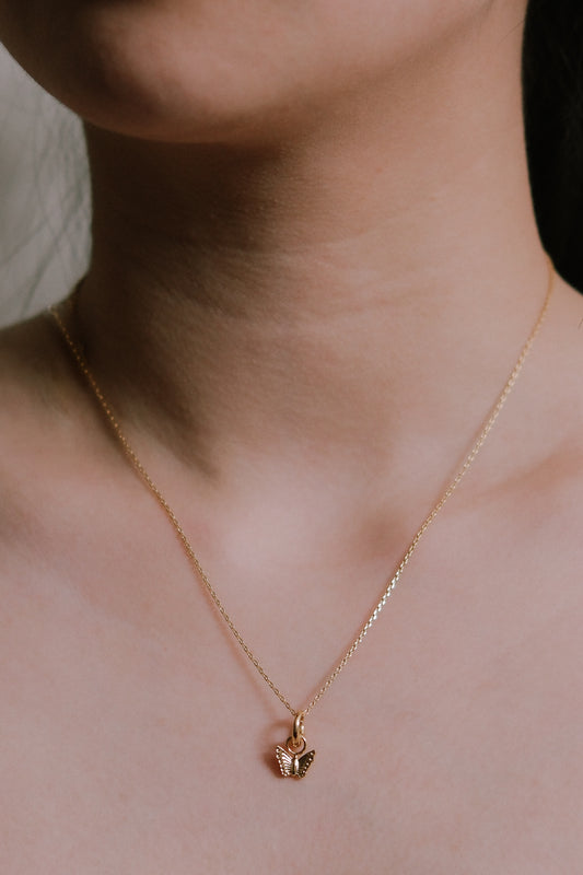 Butterfly Charm Necklace | Gold