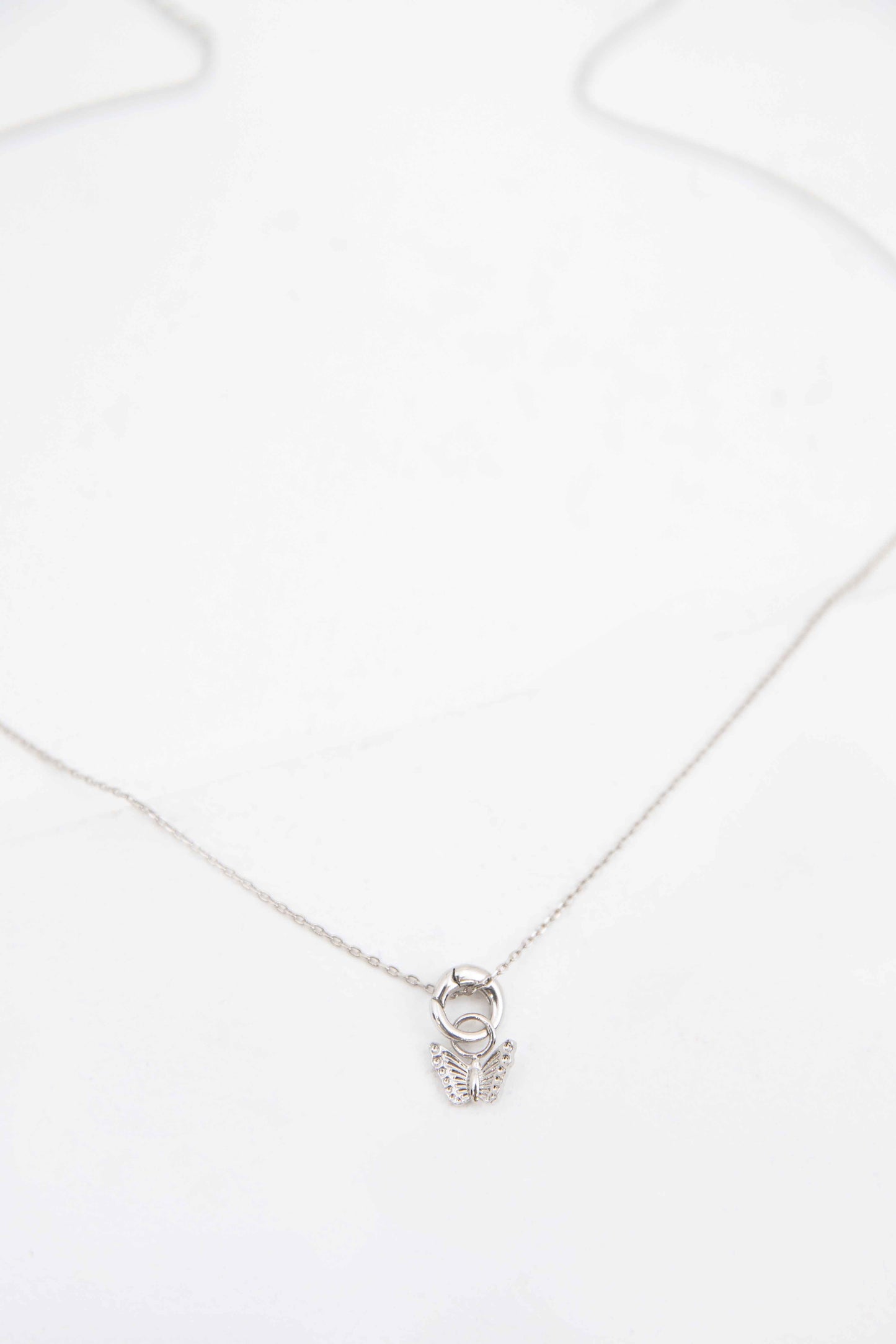 Butterfly Charm Necklace | Silver