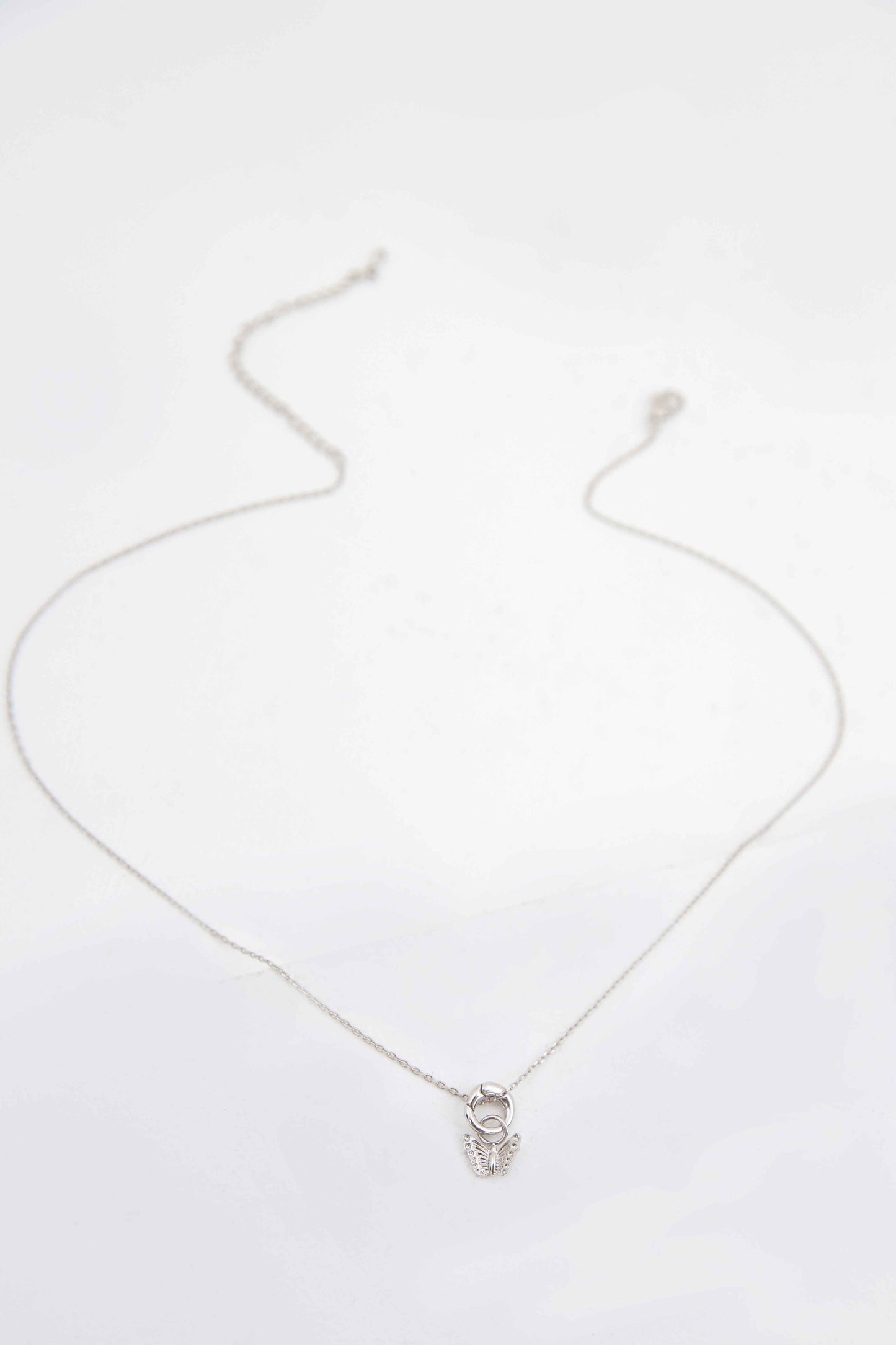 Butterfly Charm Necklace | Silver