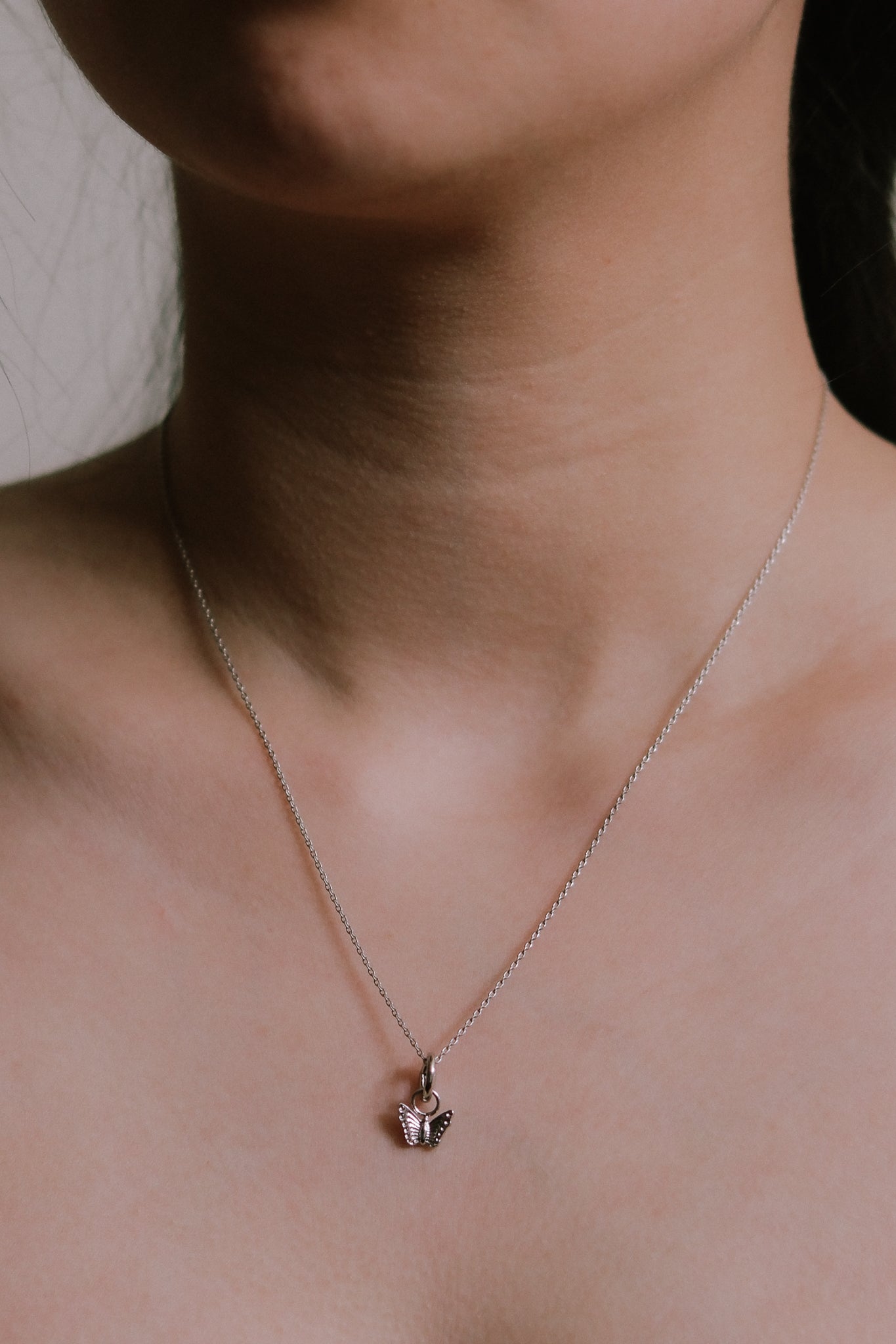 Butterfly Charm Necklace | Silver