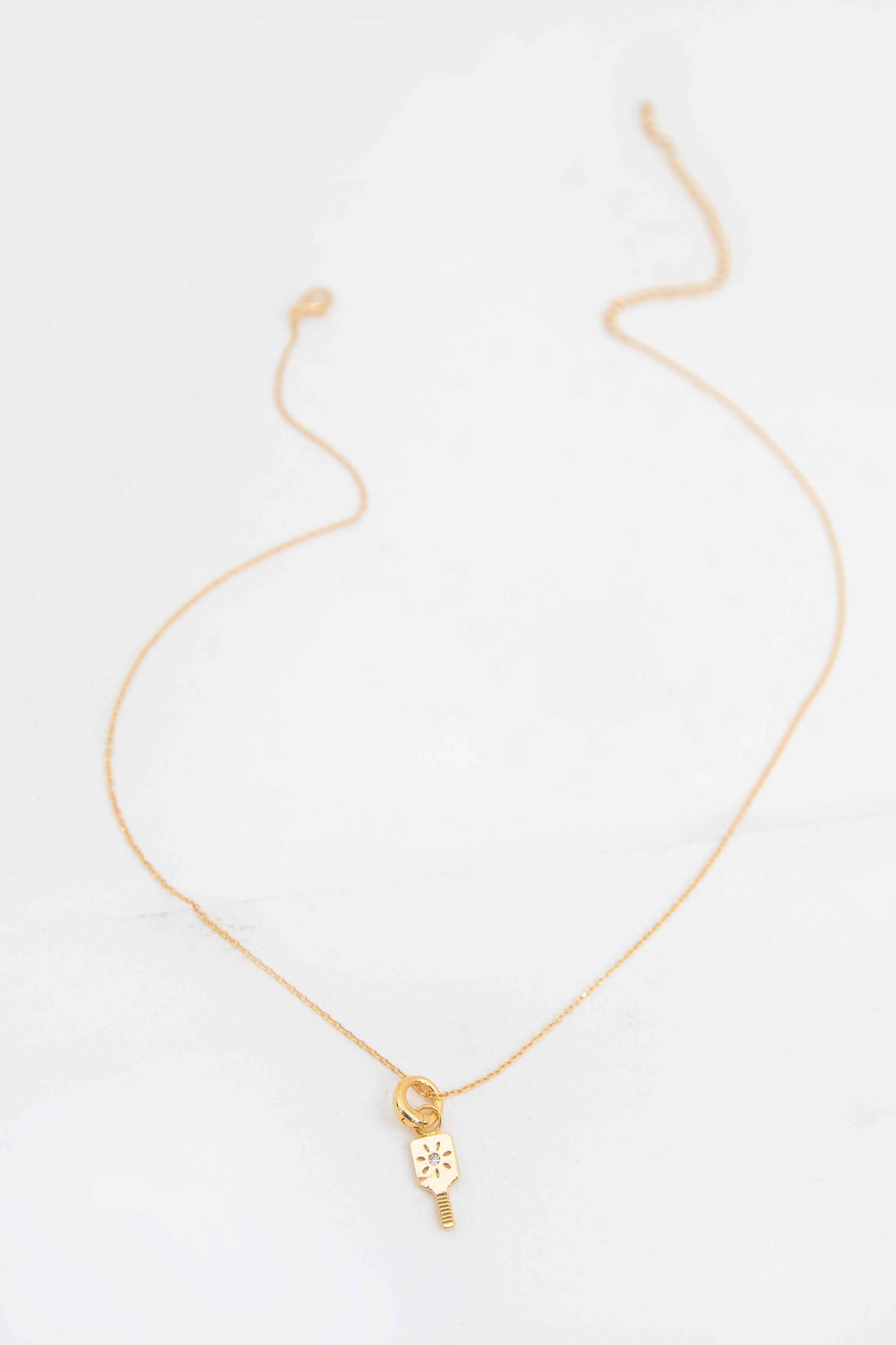 Pickleball Paddle Charm Necklace | Gold