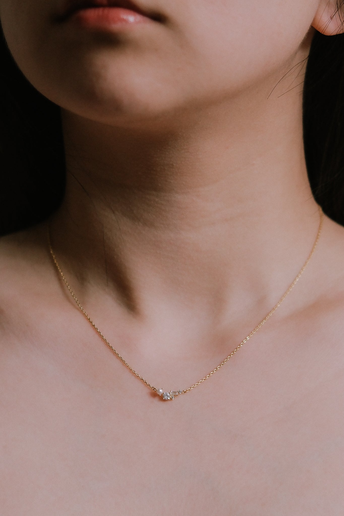 Small Cluster Charm Necklace | Gold