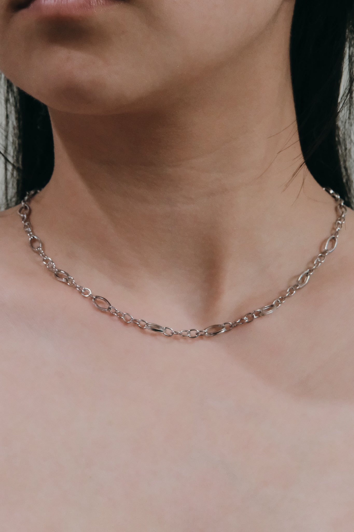 Spaced Oval Link Necklace | Silver