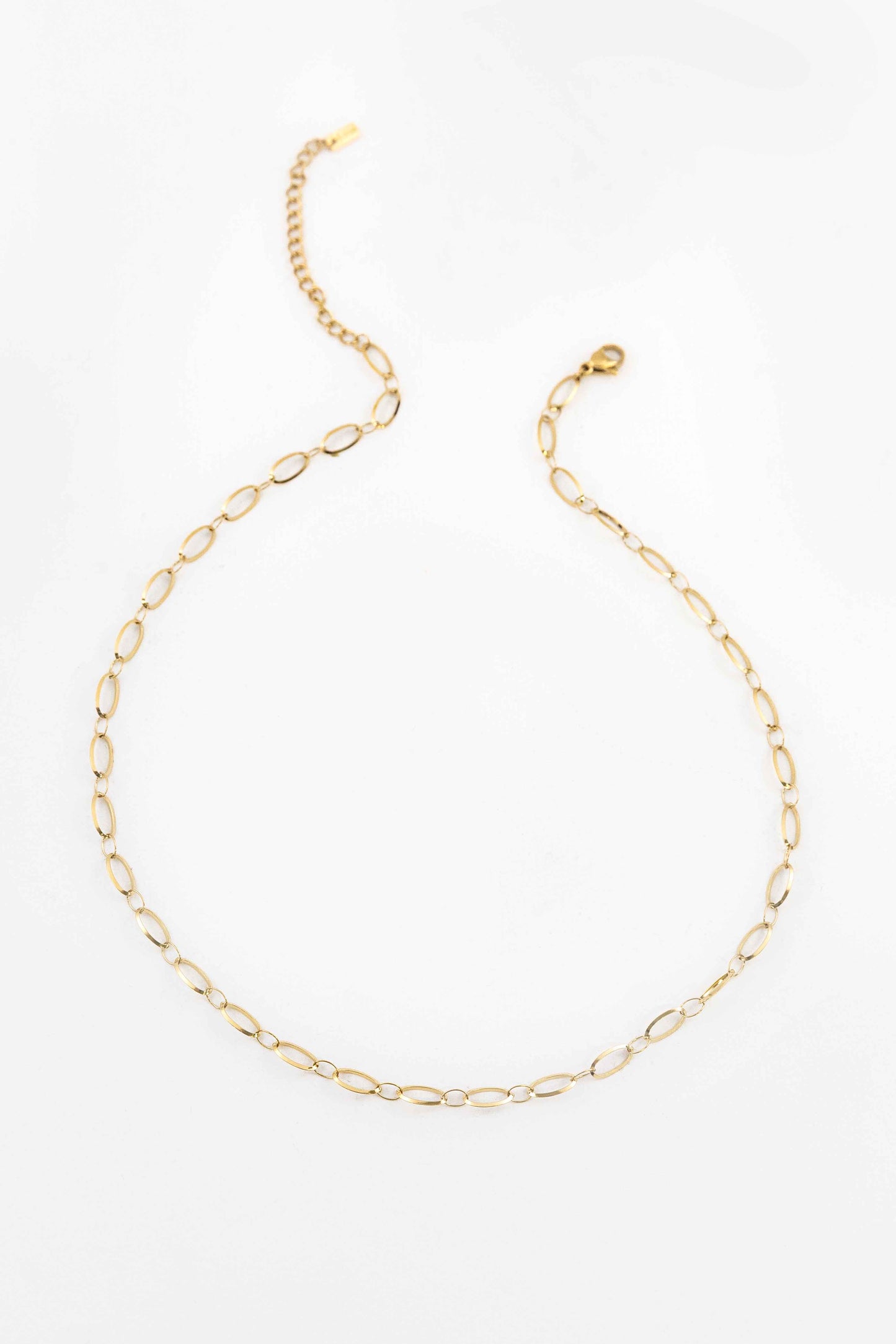 Delicate Oval Link Chain Necklace | Gold