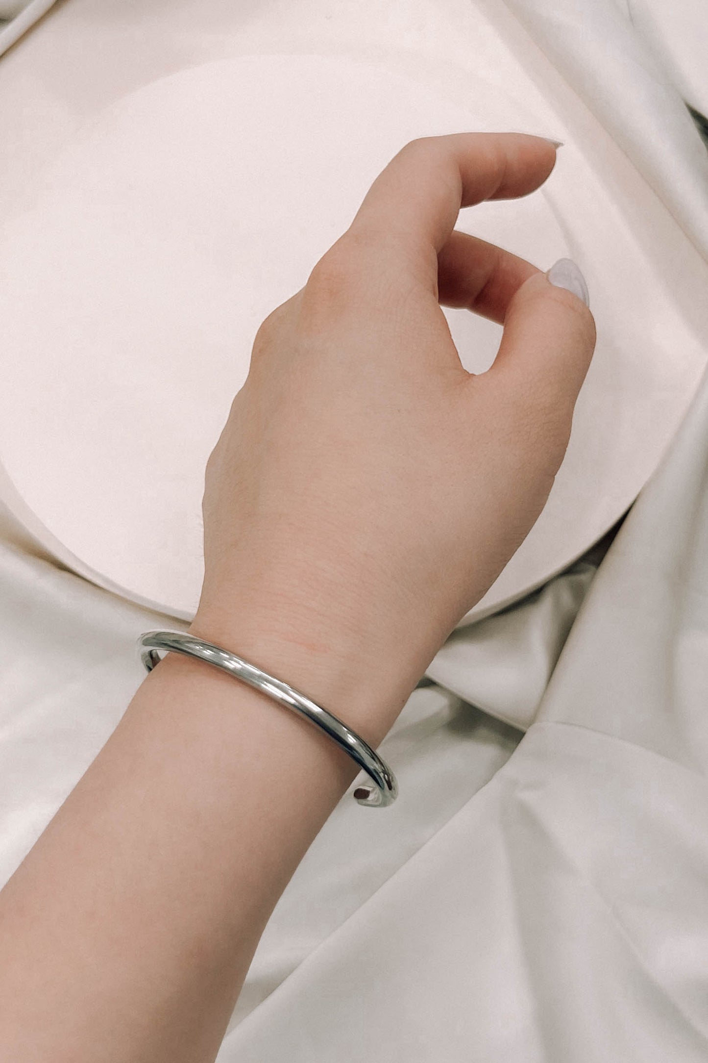 Solid Bar Cuff Bracelet | Silver