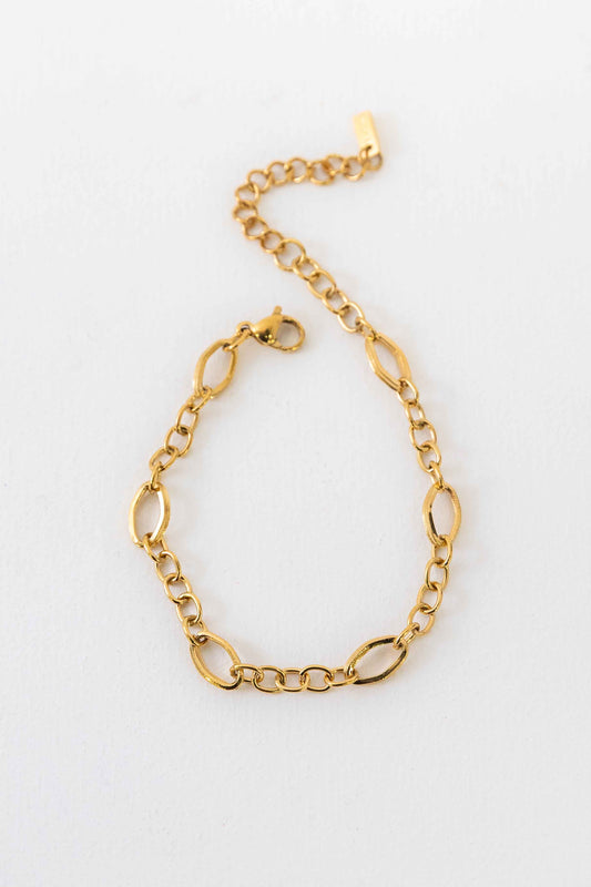 Spaced Oval Link Bracelet | Gold