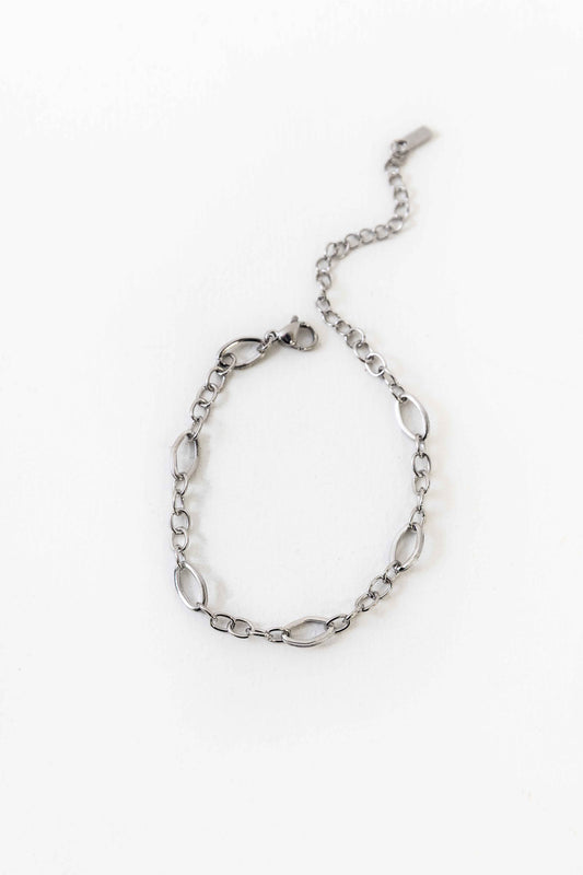 Spaced Oval Link Bracelet | Silver