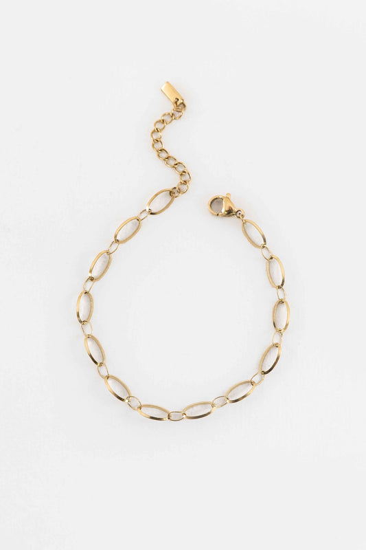 Delicate Oval Link Chain Bracelet | Gold