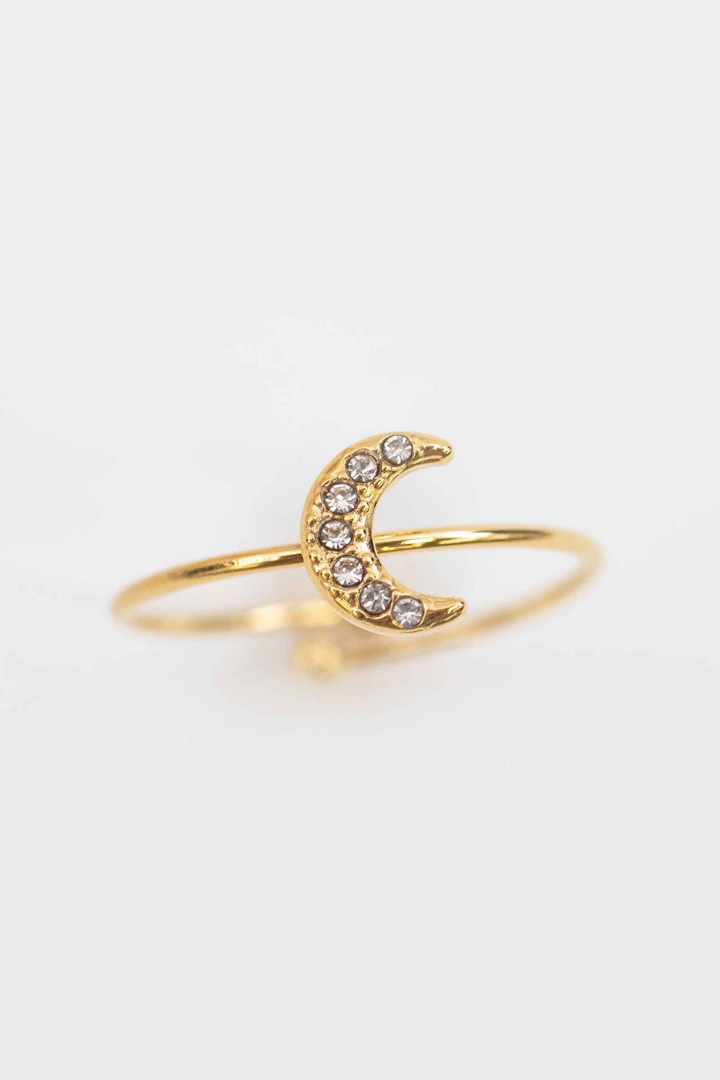 Crescent Moon Adjustable Ring | Gold