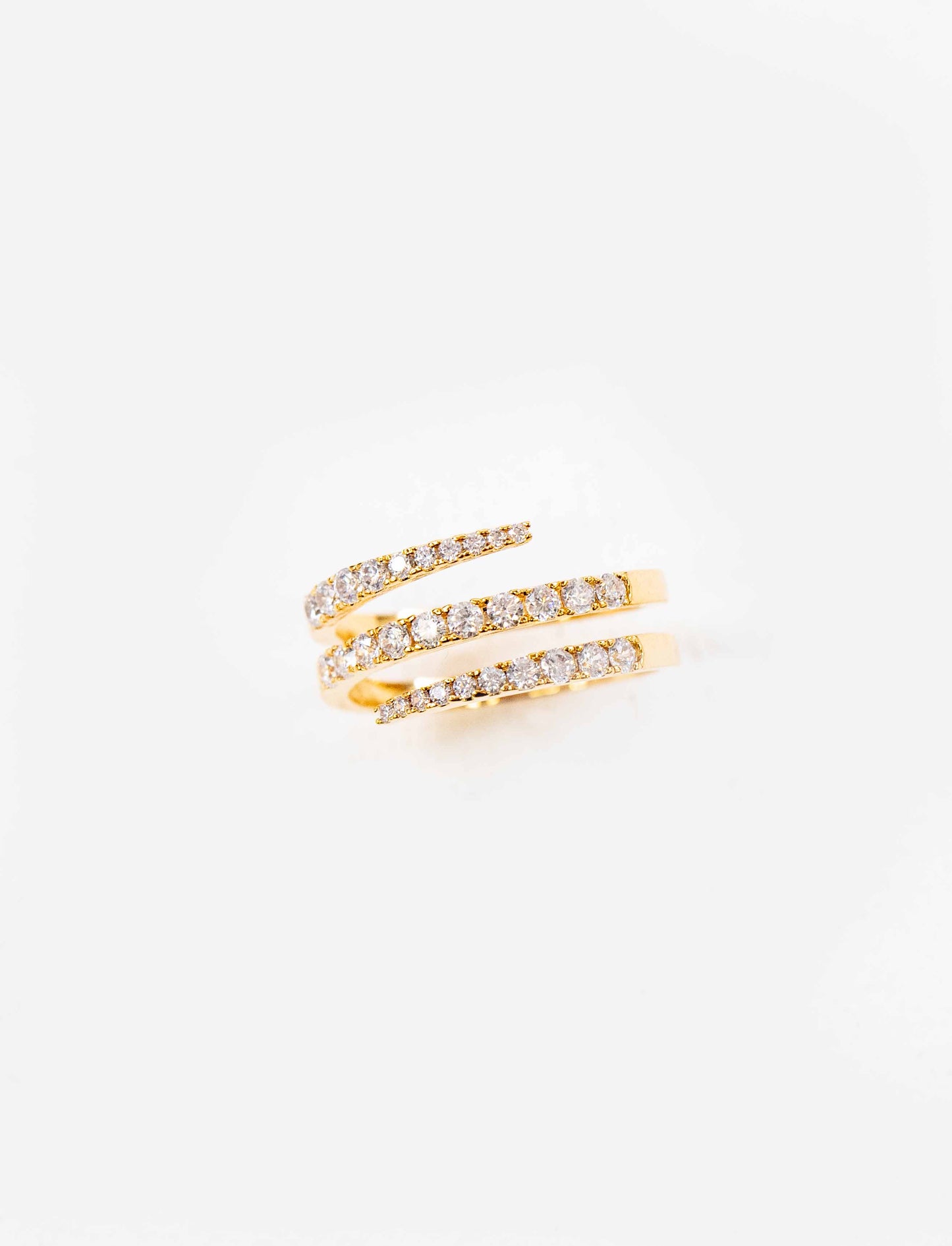 Stone Twist Adjustable Ring | Gold