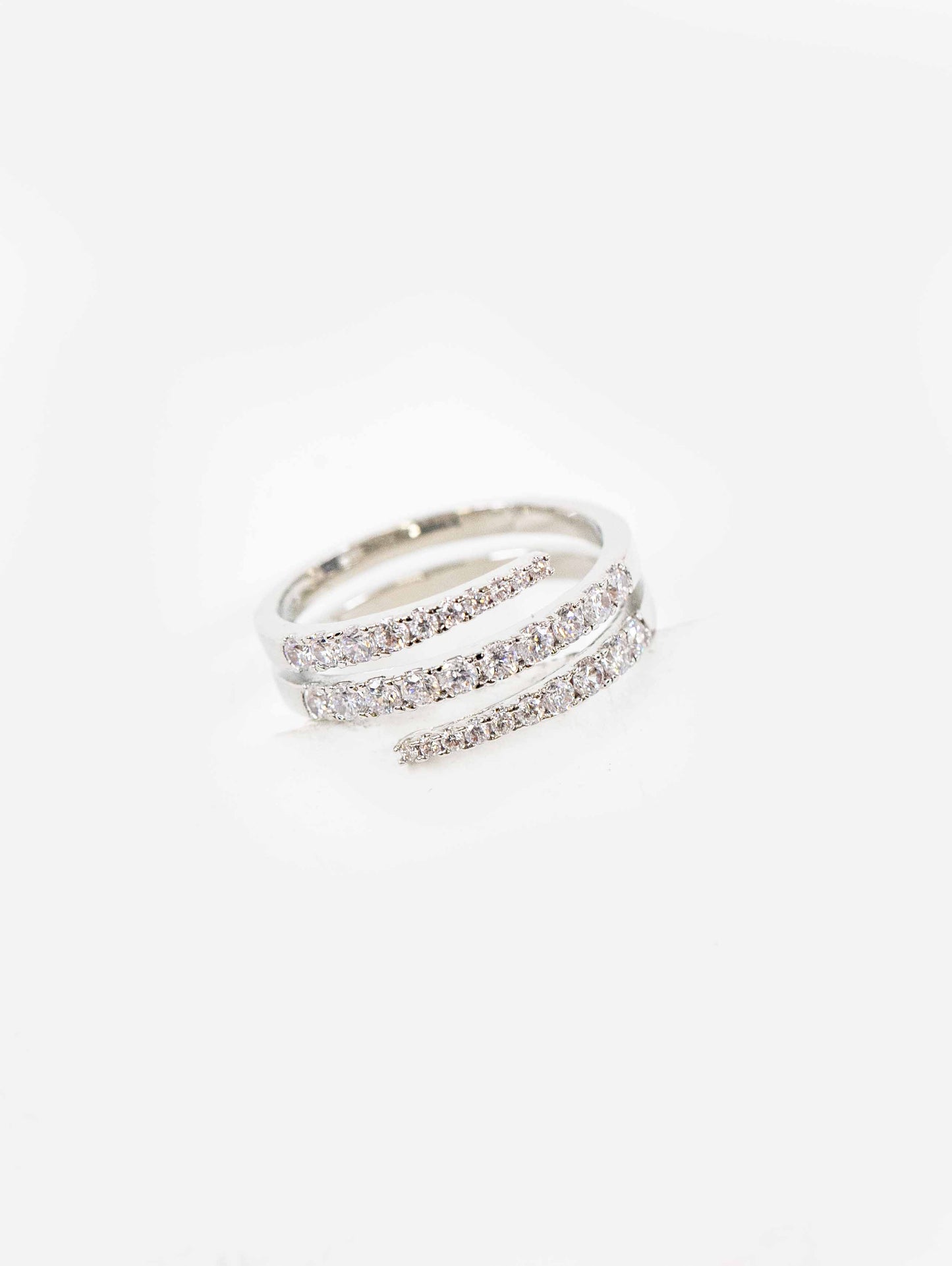 Stone Twist Adjustable Ring | Silver