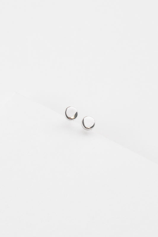 Polished Circle Stud Earrings