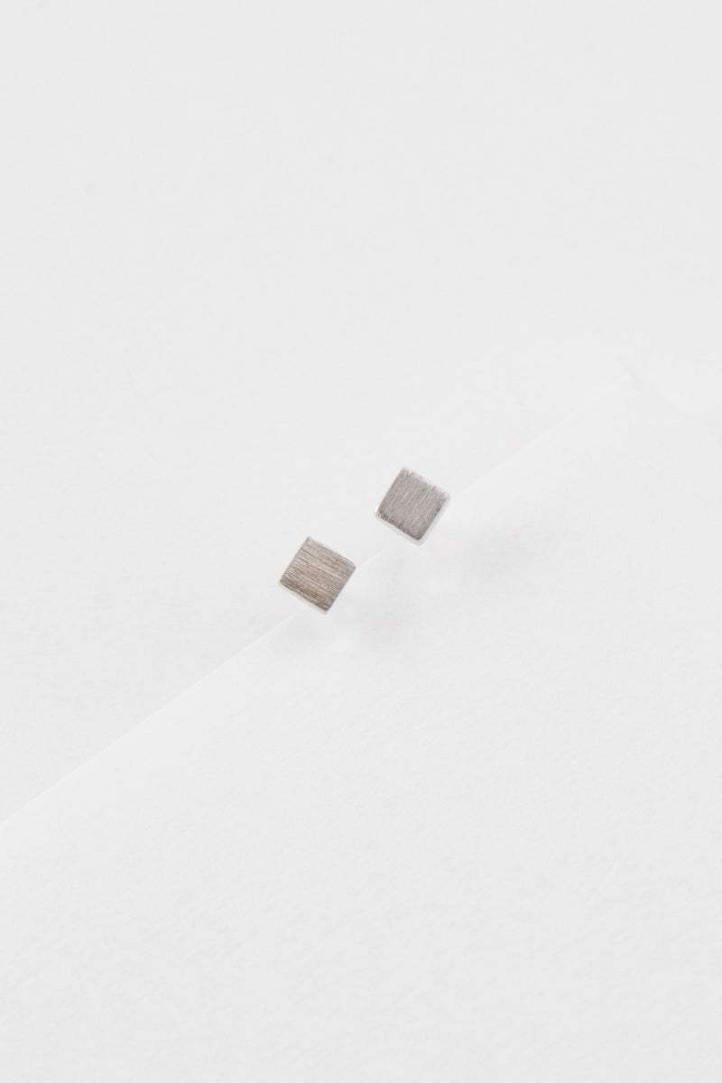 Brushed Square Stud Earring