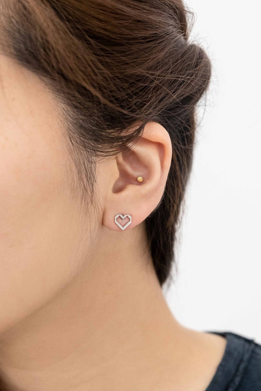 8-Bit Heart Earrings (14K)