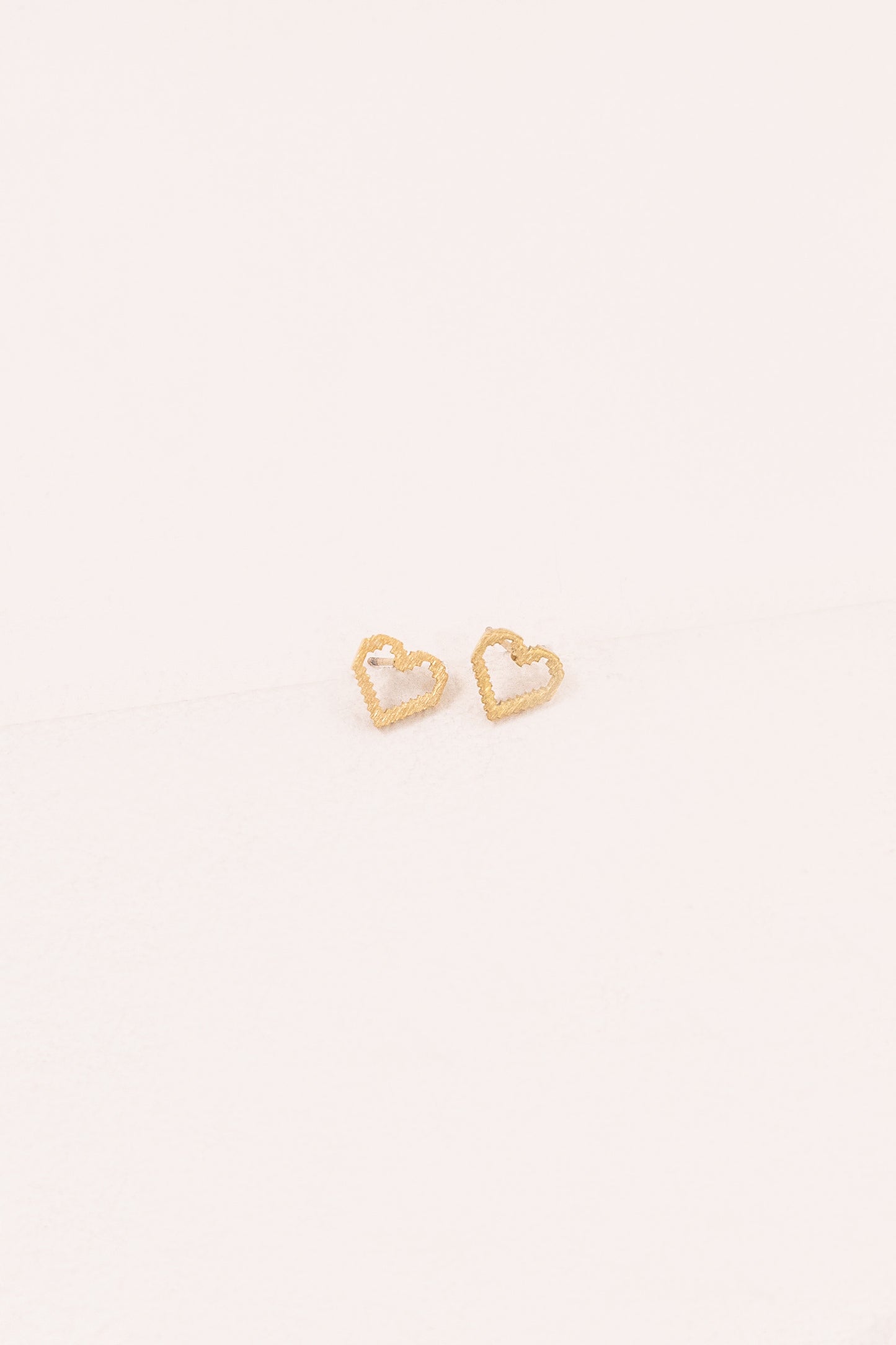 8-Bit Heart Earrings (14K)