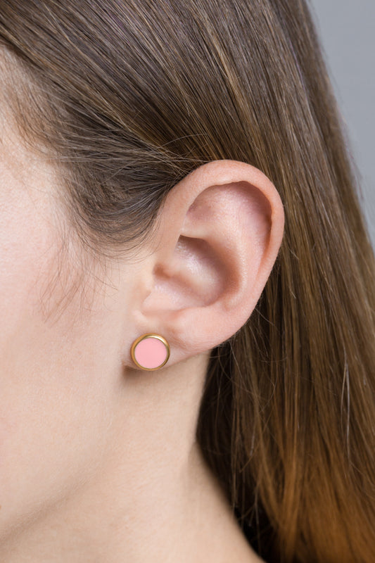 10mm Palette Earrings | Bubble Gum Pink (14K)