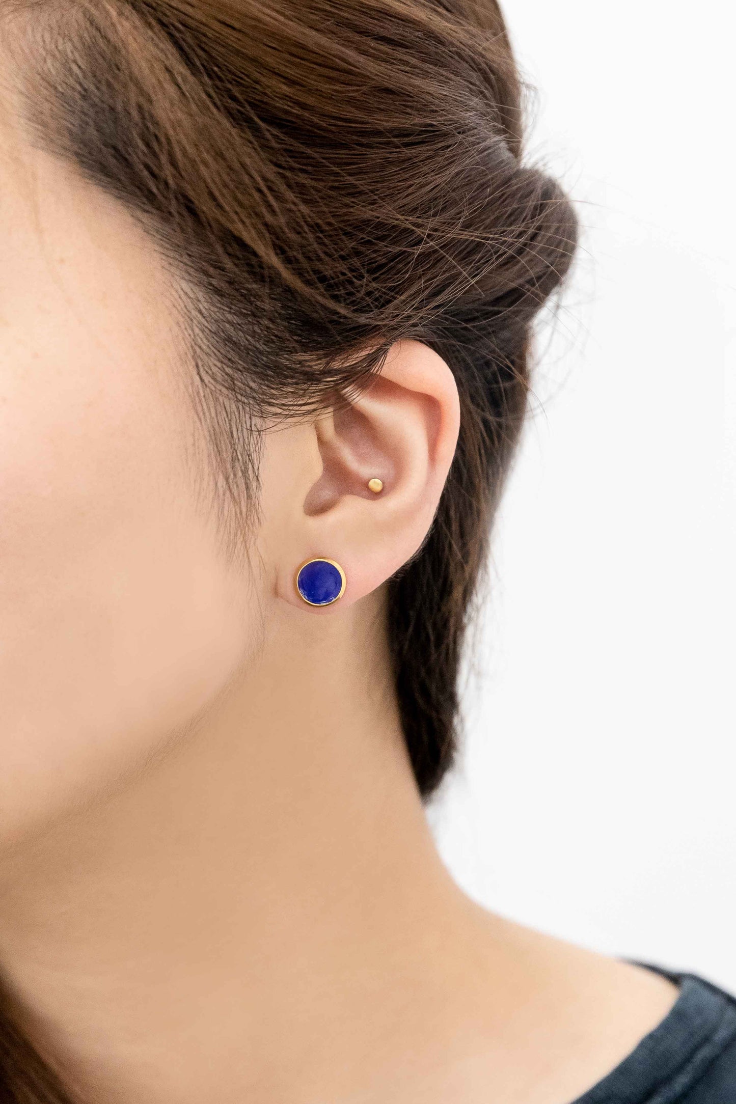 10mm Palette Earrings | Royal Blue (14K)