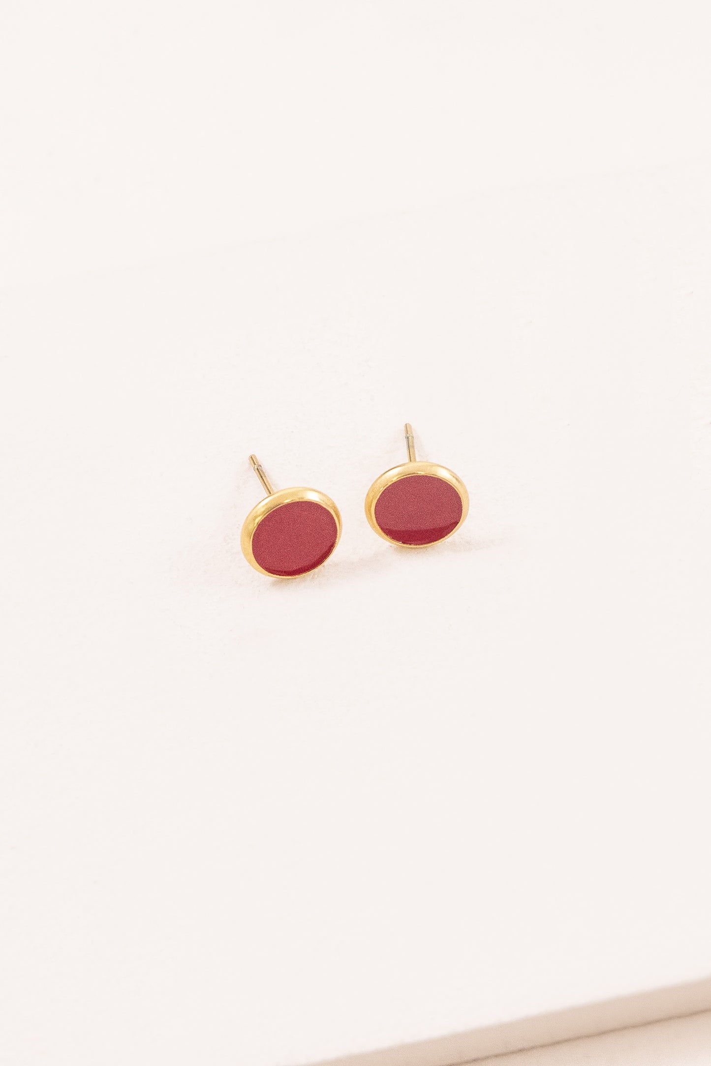 10mm Palette Earrings | Red (14K)