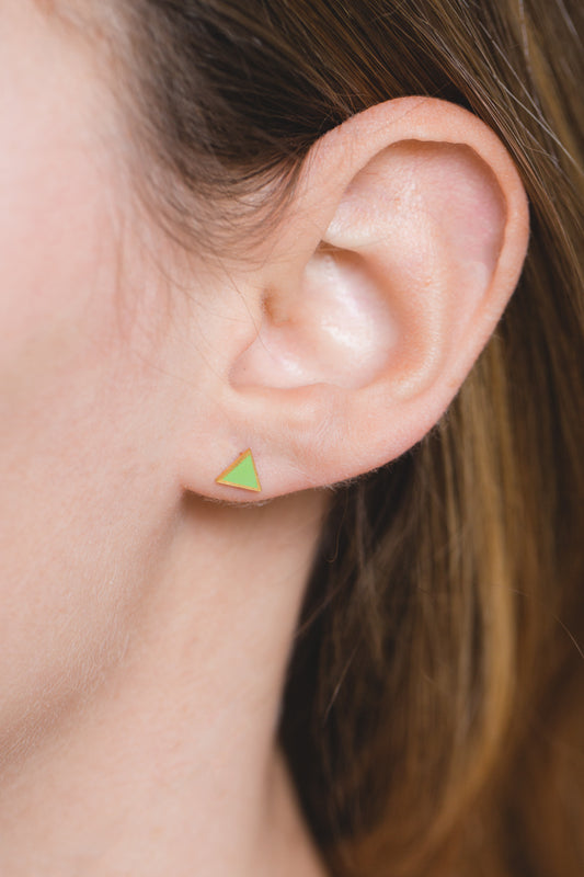 Triangle Spectrum Stud Earrings | Gold (14K)