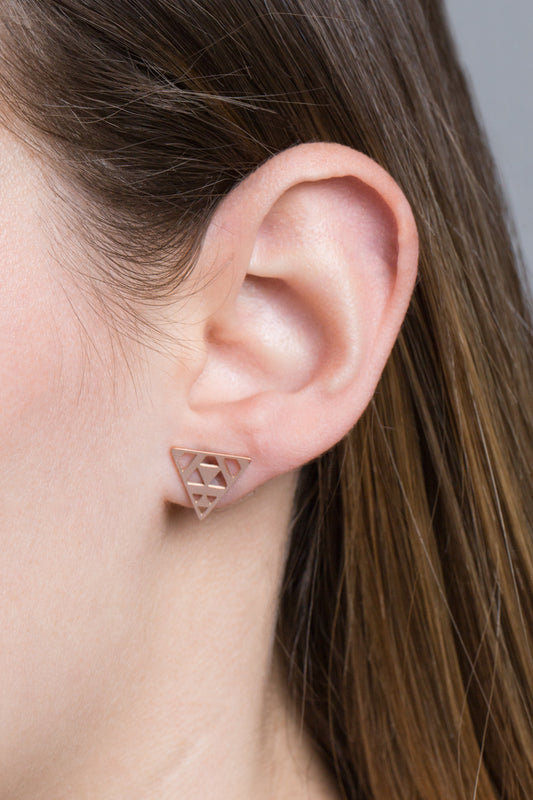 Aesop Triangle Earrings | Rose Gold (14K)