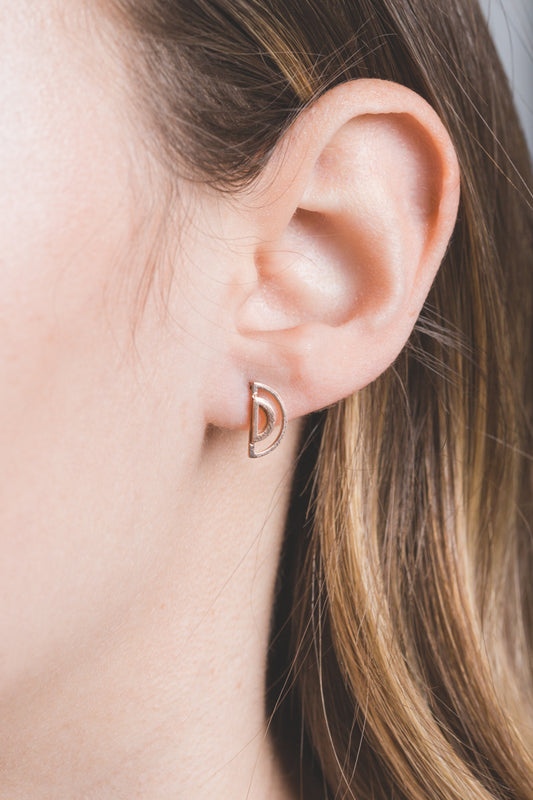 Echo Beam Semi-Circle Earrings | Rose Gold (14K)