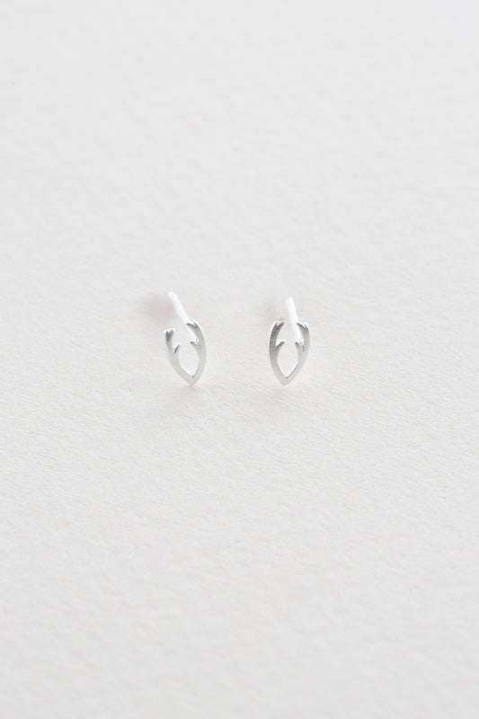 Tiny Antler Earrings | Silver (14K)