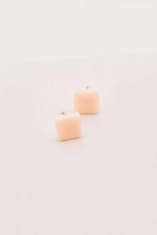 Porsha Square Stud Earrings | Peach