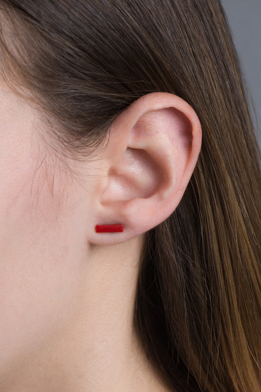 Porsha Dash Stud Earrings | Red