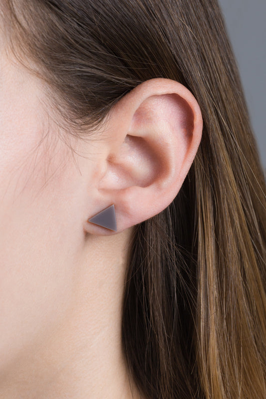 Porsha Triangle Stud Earrings | Gray