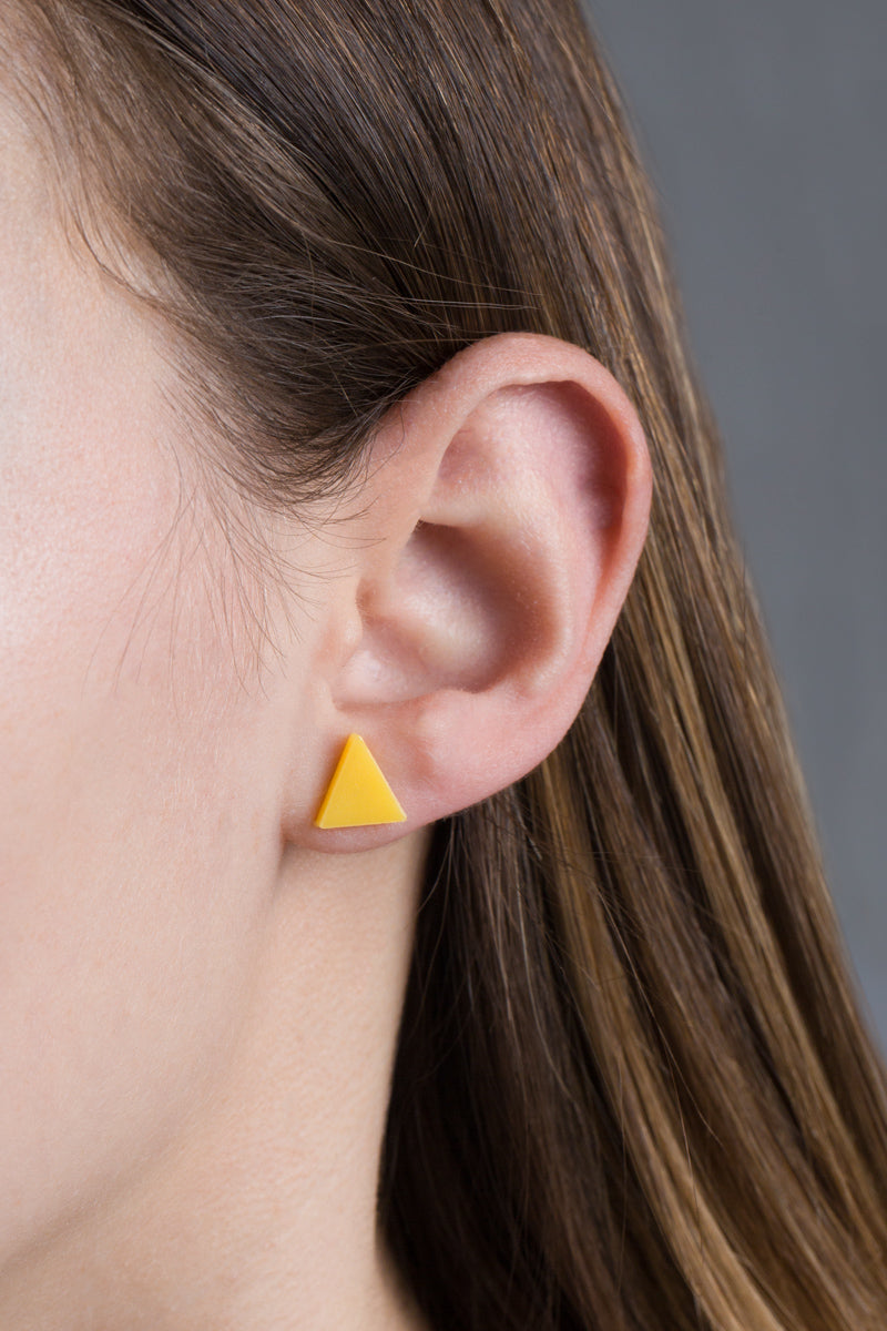 Porsha Triangle Stud Earrings | Yellow