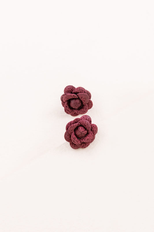 Lilou Flower Earrings | Burgundy