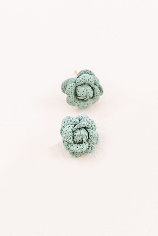 Lilou Flower Earrings | Vintage Green