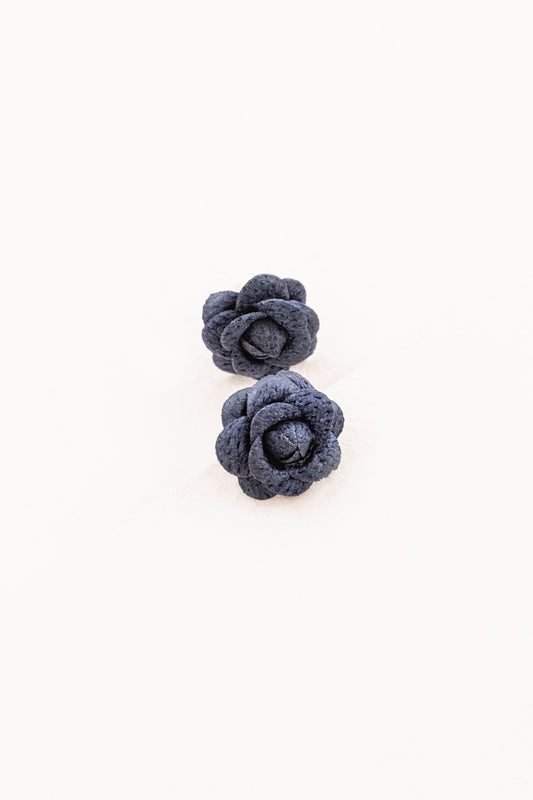 Lilou Flower Earrings | Dark Navy