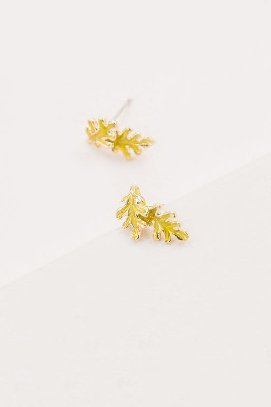 Chartreuse Leaf Earrings