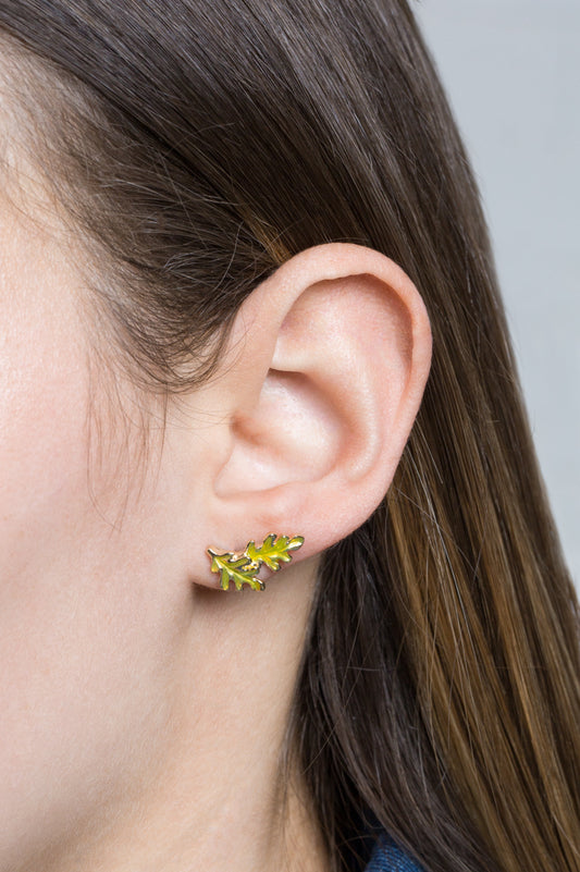 Chartreuse Leaf Earrings