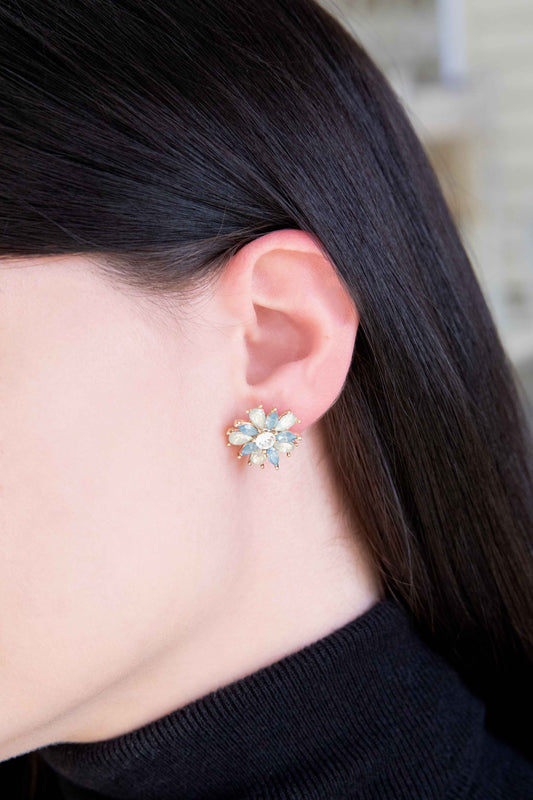 Amaryllis Blue Stud Earrings