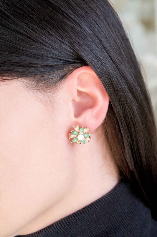 Amaryllis Green Stud Earrings