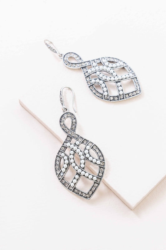 Pearl Weave Silver Earrings