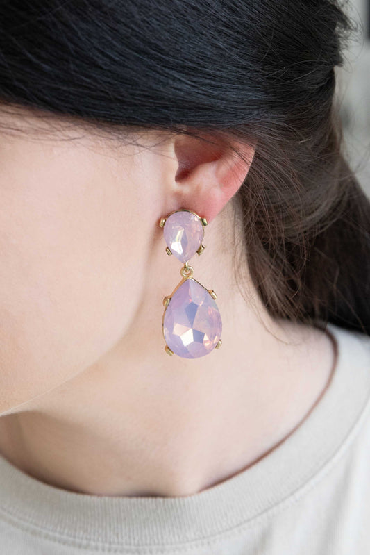 Briel Drop Earrings | Pink Crystal