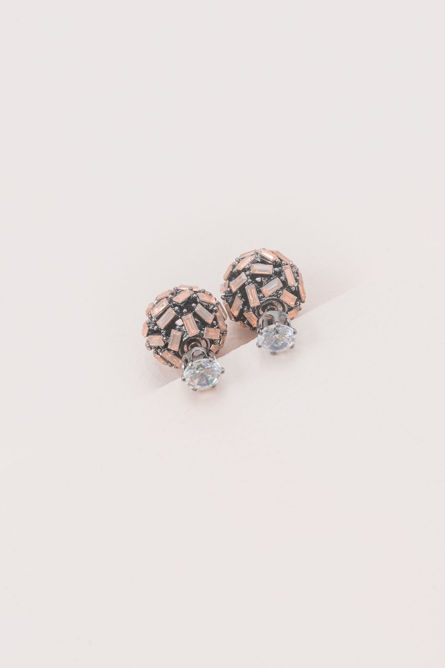 Crystal Double Sided Earrings | Pink