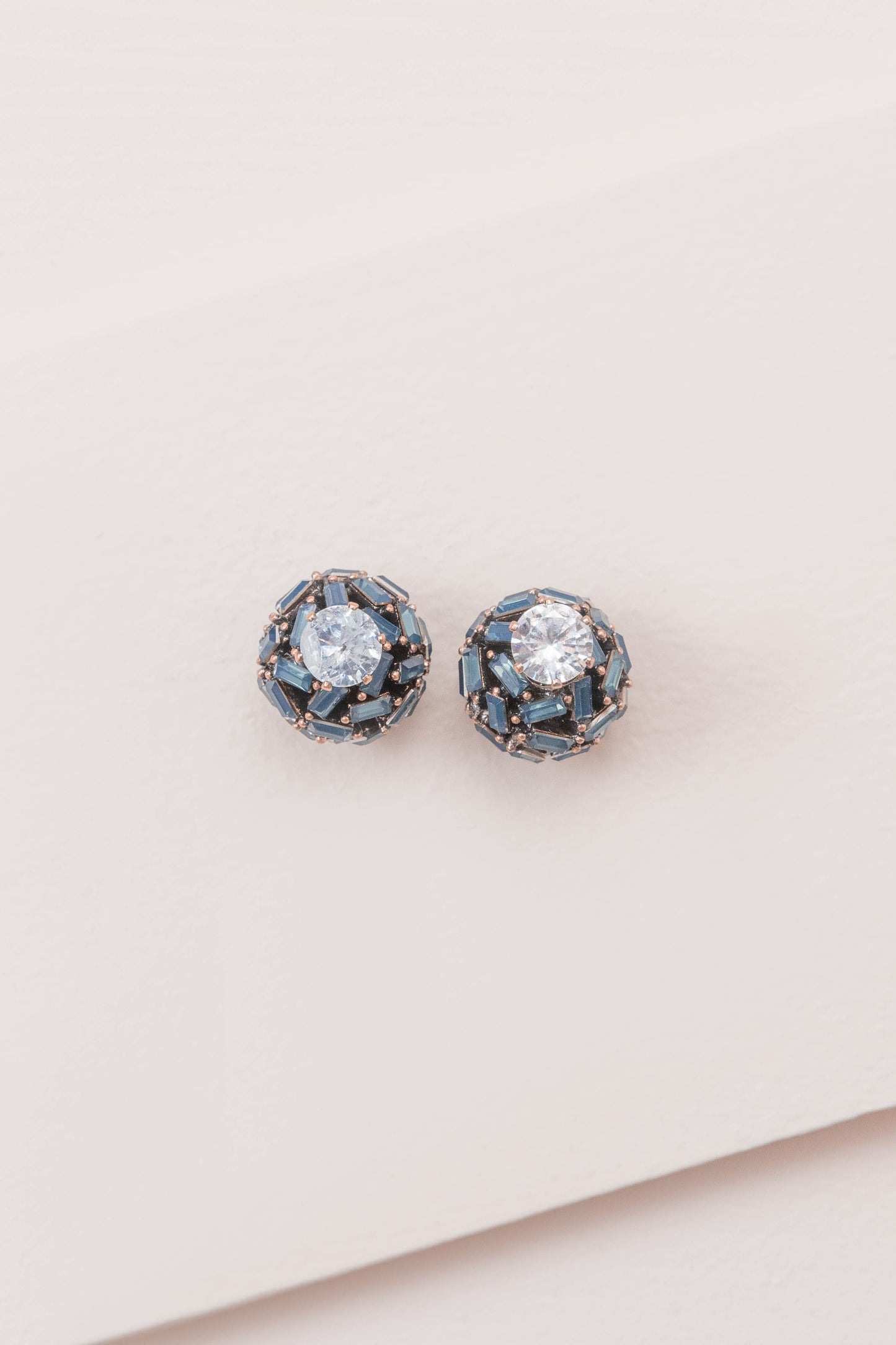 Crystal Double Sided Earrings | Navy