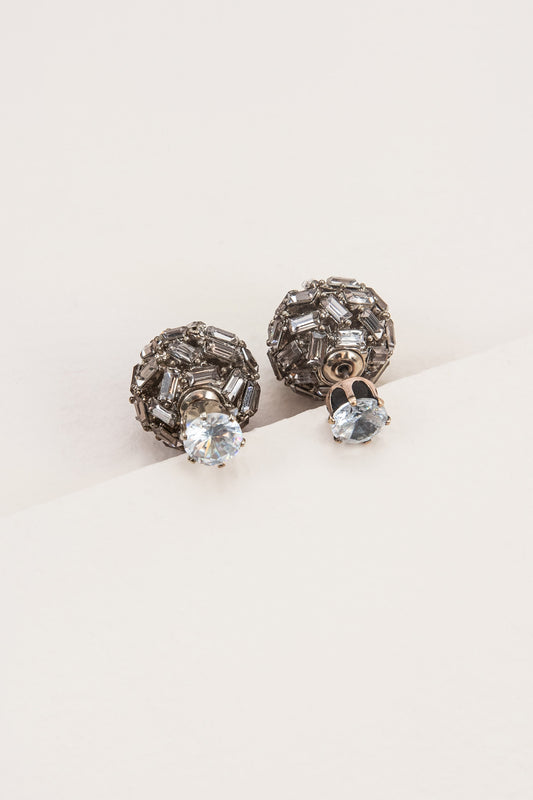 Crystal Double Sided Earrings | Smoke