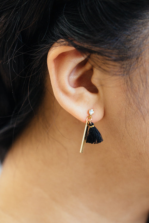 Koa Tassel Earrings | Black