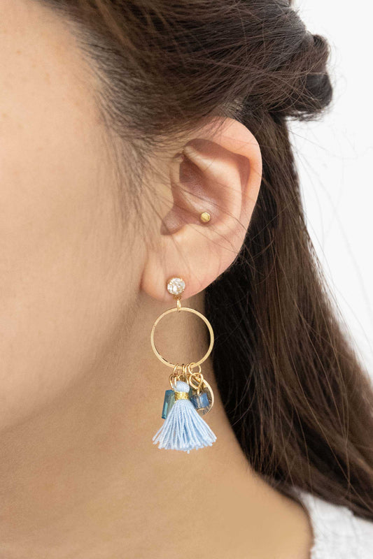 Charmed Tassel Earrings | Blue