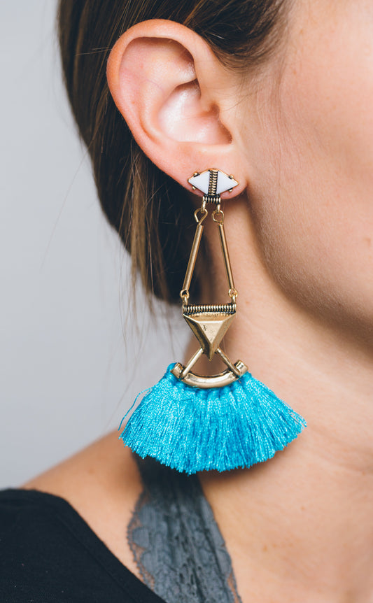 Kora Fringe Earrings | Turquoise