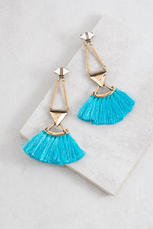 Kora Fringe Earrings | Turquoise