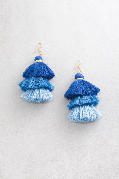 Santeria Sway Tassel Earrings | The Blues