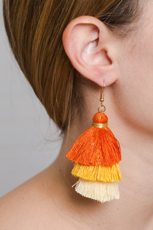 Santeria Sway Tassel Earrings | Orange