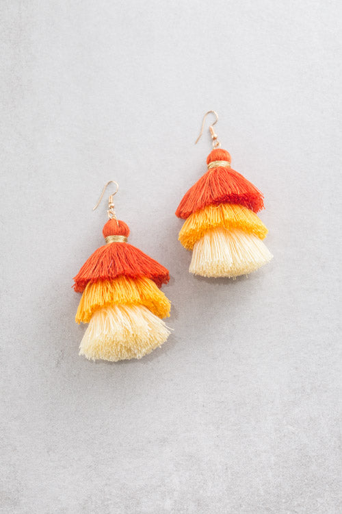 Santeria Sway Tassel Earrings | Orange