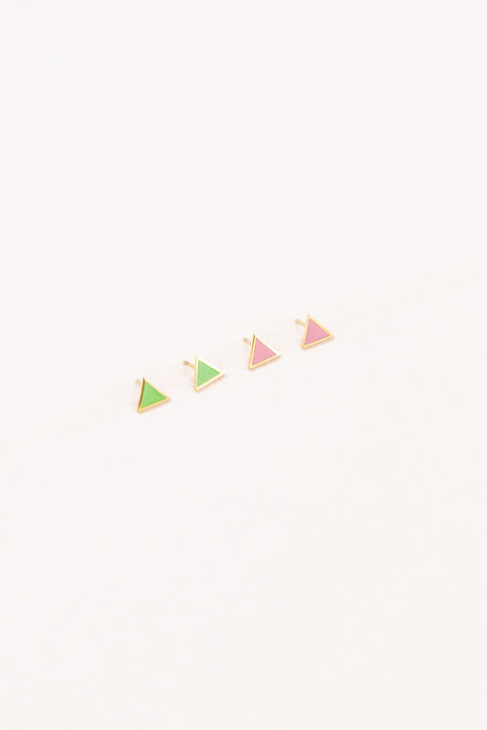 Triangle Spectrum Stud Earrings | Gold (14K)